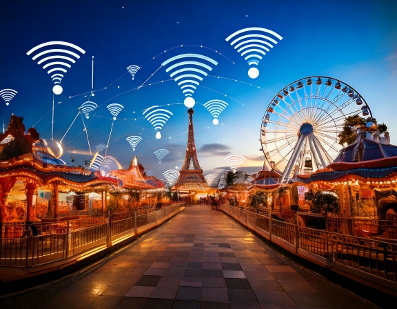 Couverture wifi dans un parc d'attraction. Qweekle.